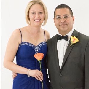 Royal blue evening gown